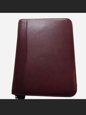 Daytimer Leather Zip Folio Burgundy